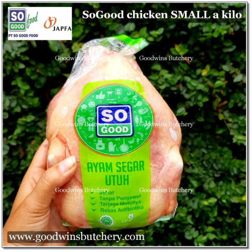 Chicken broiler negeri WHOLE frozen SoGood Food SMALL +/- 800 gr/pc (price/kg)